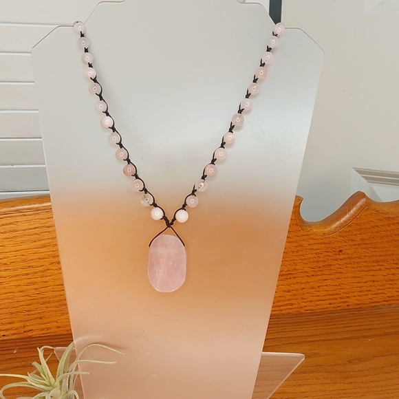 Rose Quartz, Crystal Necklace, Pink Handcrafted by Rust Belt Raised - Picture 8 of 15